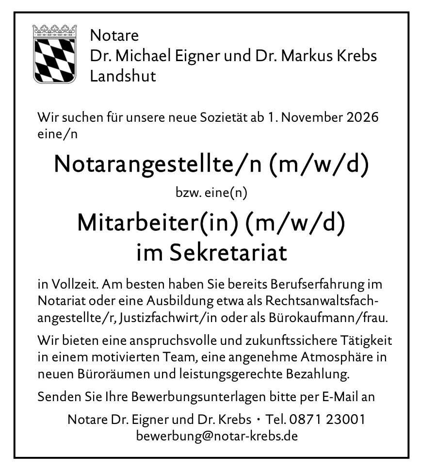 Stellenanzeige